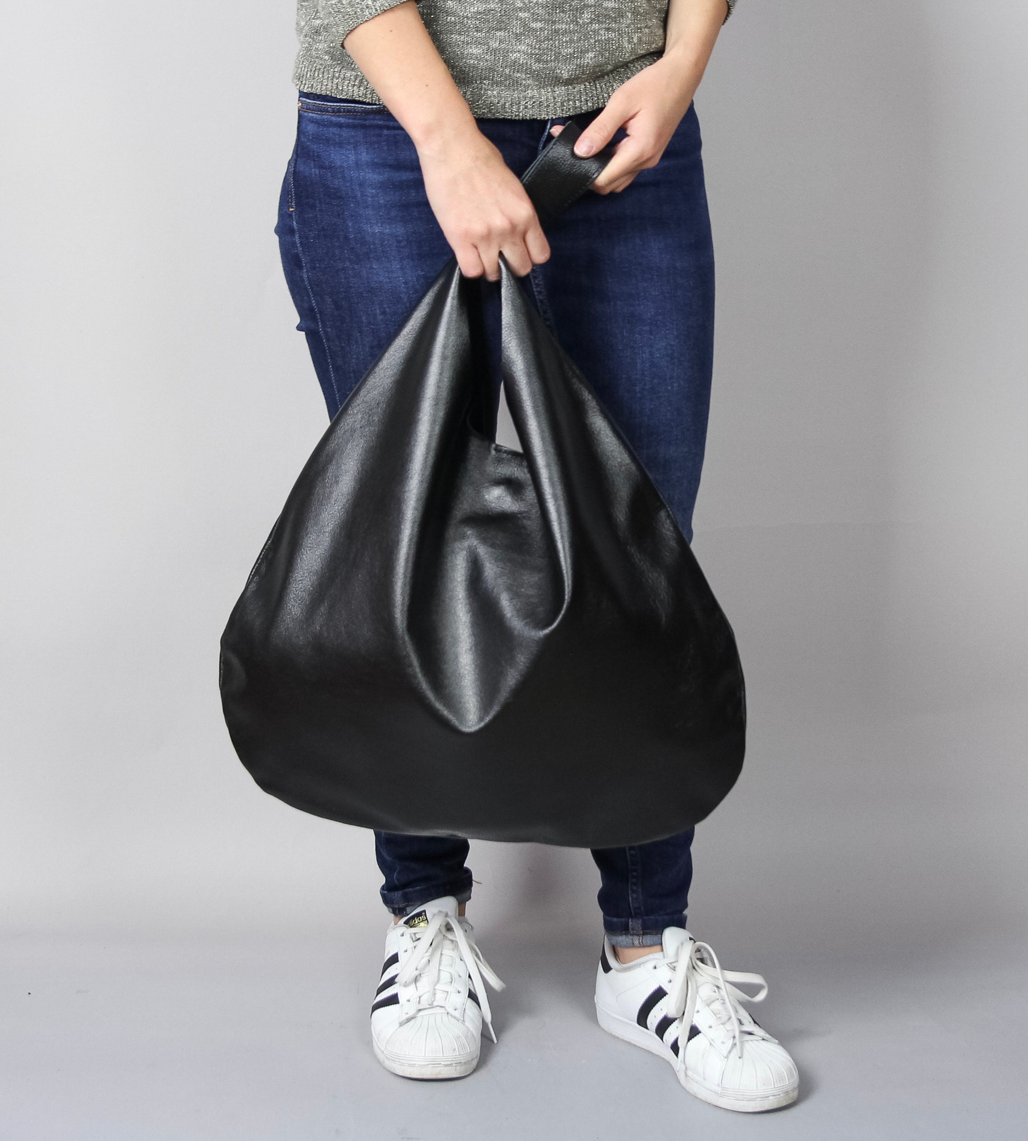 Black Handbag for Women Black Hobo Soft Leather Bag Every - Etsy