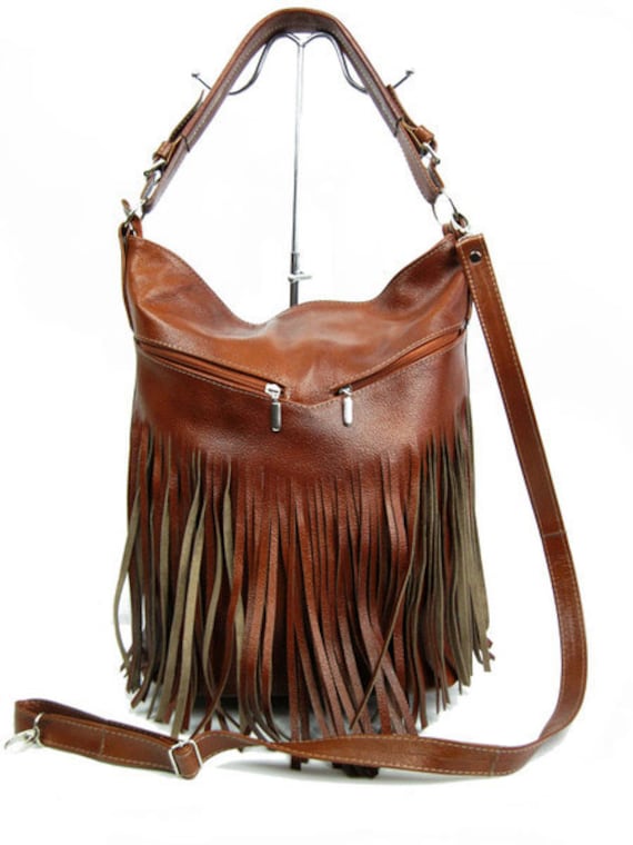 Leather Fringe Bag. Leather Fringe Purse. Fringed Handbag