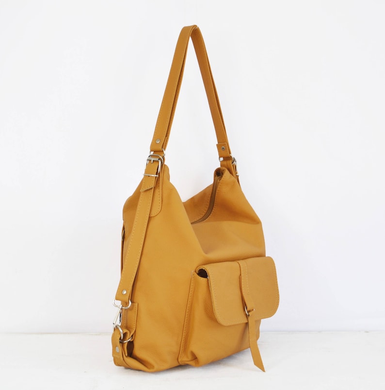 LEATHER BACKPACK PURSE Multi Way Rucksack Convertible Tote Bag Etsy