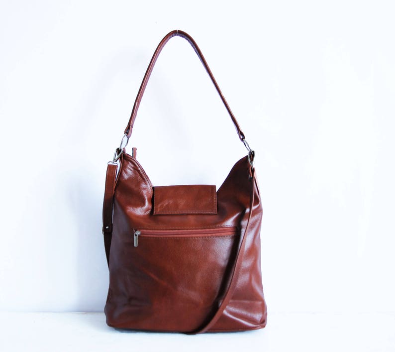 LEATHER SHOULDER Bag Cognac Hobo Bag Leather Crossbody Bag | Etsy