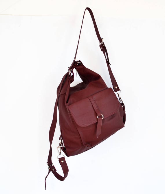 leather handbag backpack convertible
