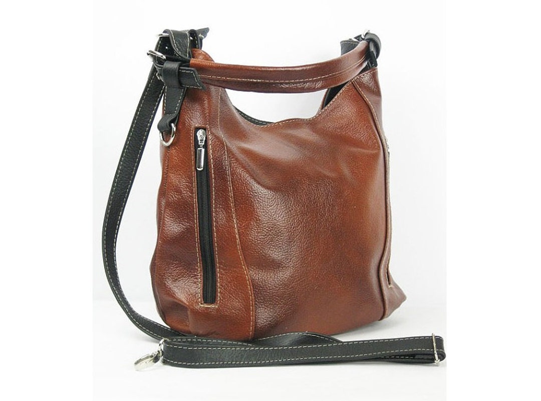 LEATHER HOBO BAG Everyday Leather Shoulder Bag Top Zip Bag 
