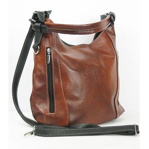 Brown Leather Hobo Bag: Everyday Shoulder Bag with Adjustable Strap