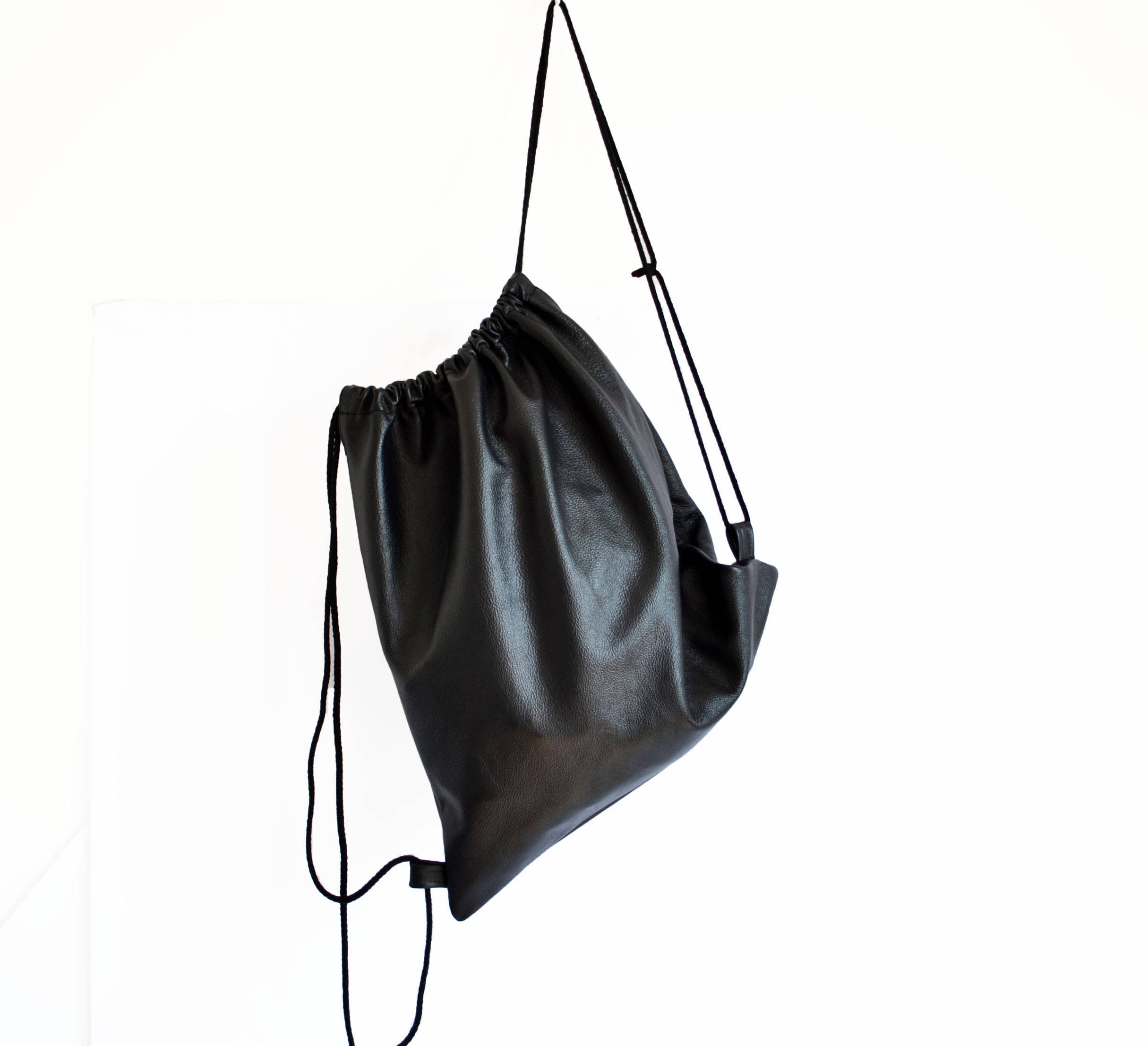 Black Leather Backpack Supple Leather Bag Leather Handbag - Etsy