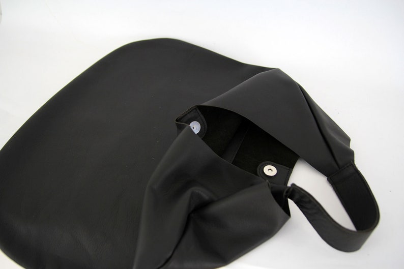 BLACK LEATHER HOBO bag, Black Handbag for Women, Black Hobo, Soft Leather Bag, Every Day Bag, Women black bag, Leather Handbag image 6