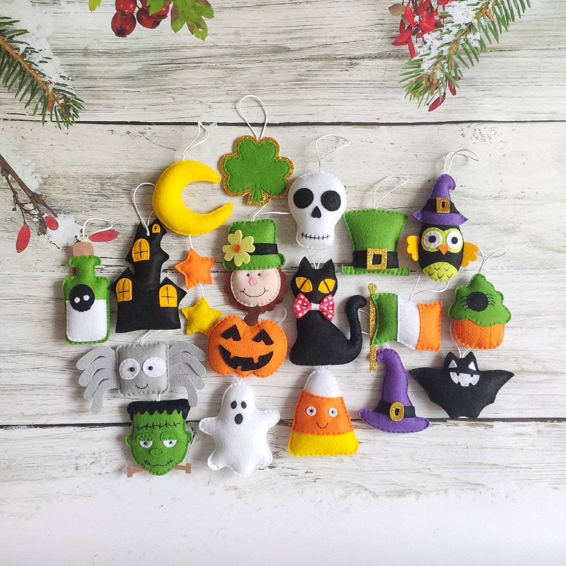 Halloween felt decor Halloween decorations Felt pumpkin Etsy