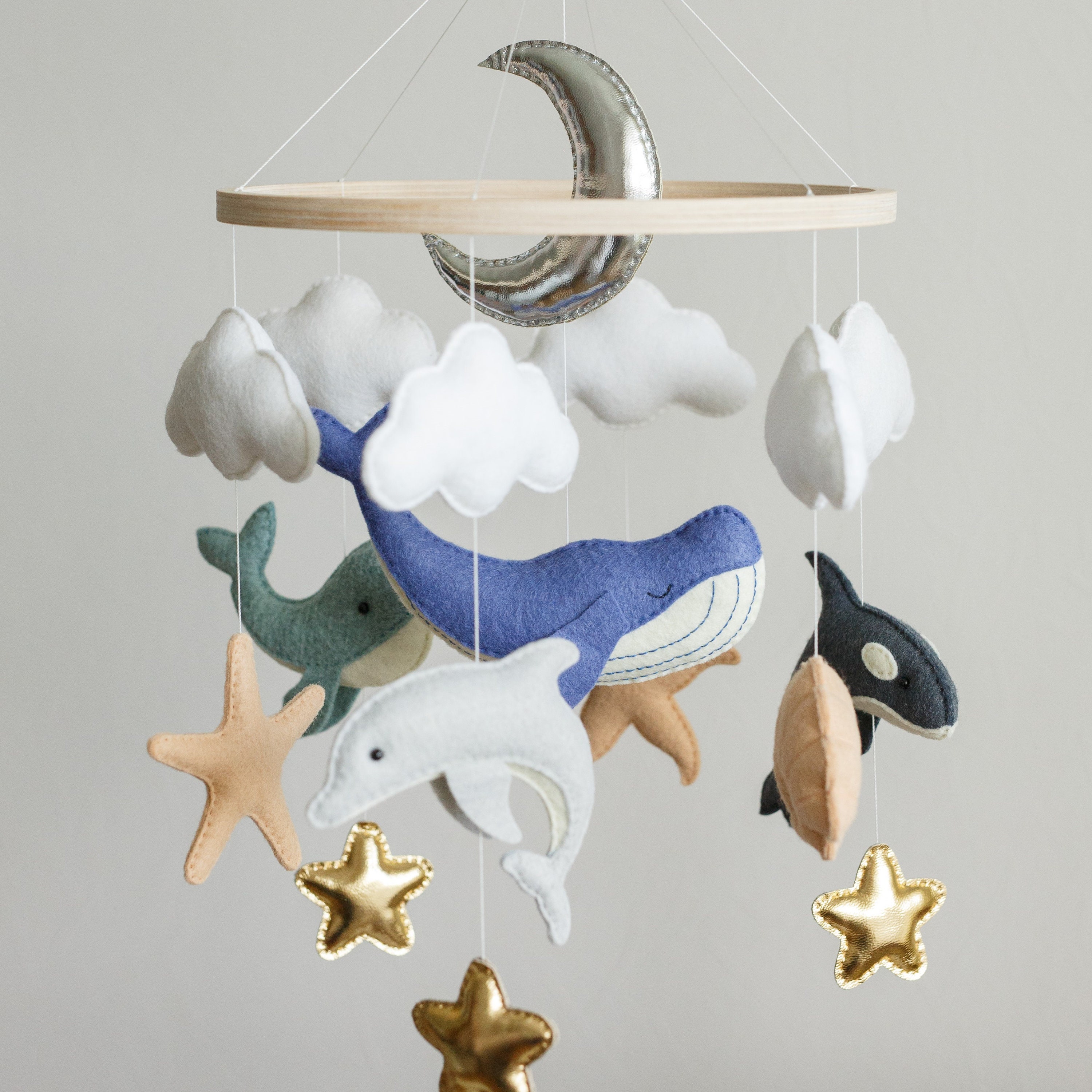 Ocean mobile for crib Whale baby mobile nursery Felt baby Etsy