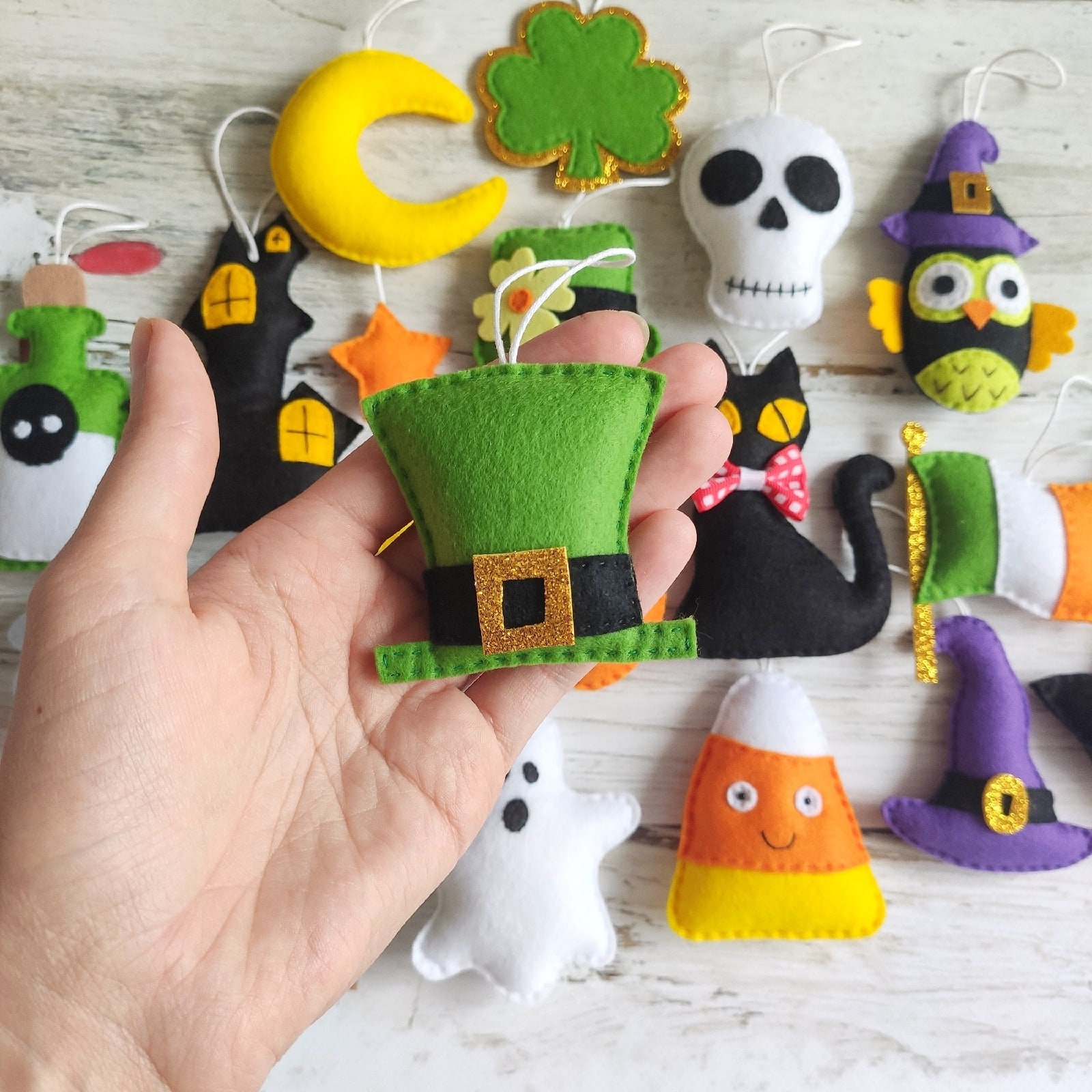Halloween felt decor Halloween decorations Felt pumpkin Etsy