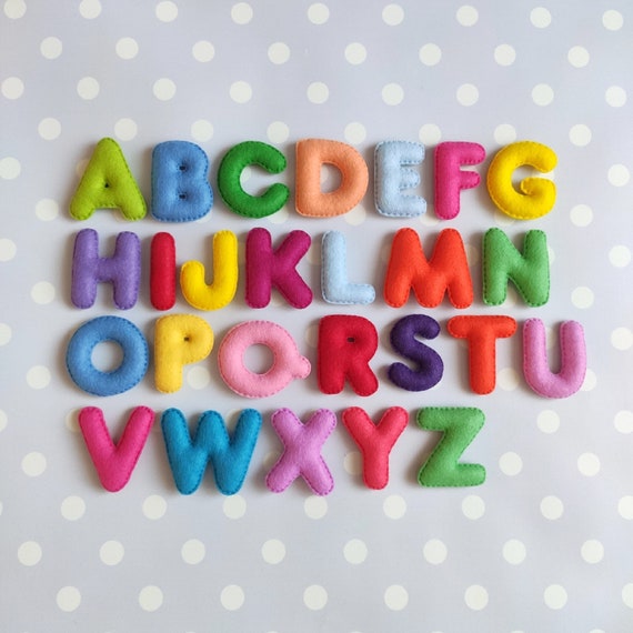 Colorful felt alphabet letters Stuffed alphabet Etsy