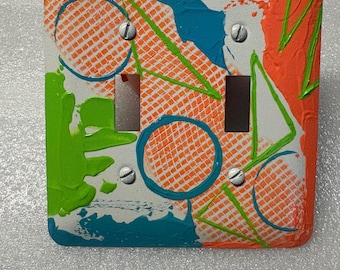 Hand Painted Light Switch Plate | Outlet Cover | Abstract Art Design