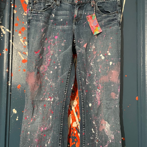 Hand Painted Jeans - Etsy