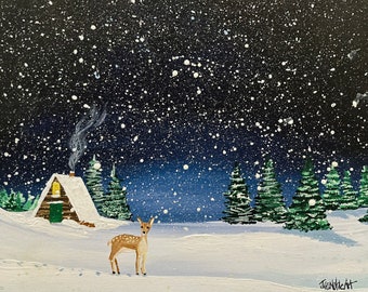 10 Christmas Holiday postcards by artist Jeanie Noble "Peaceful Solitude"