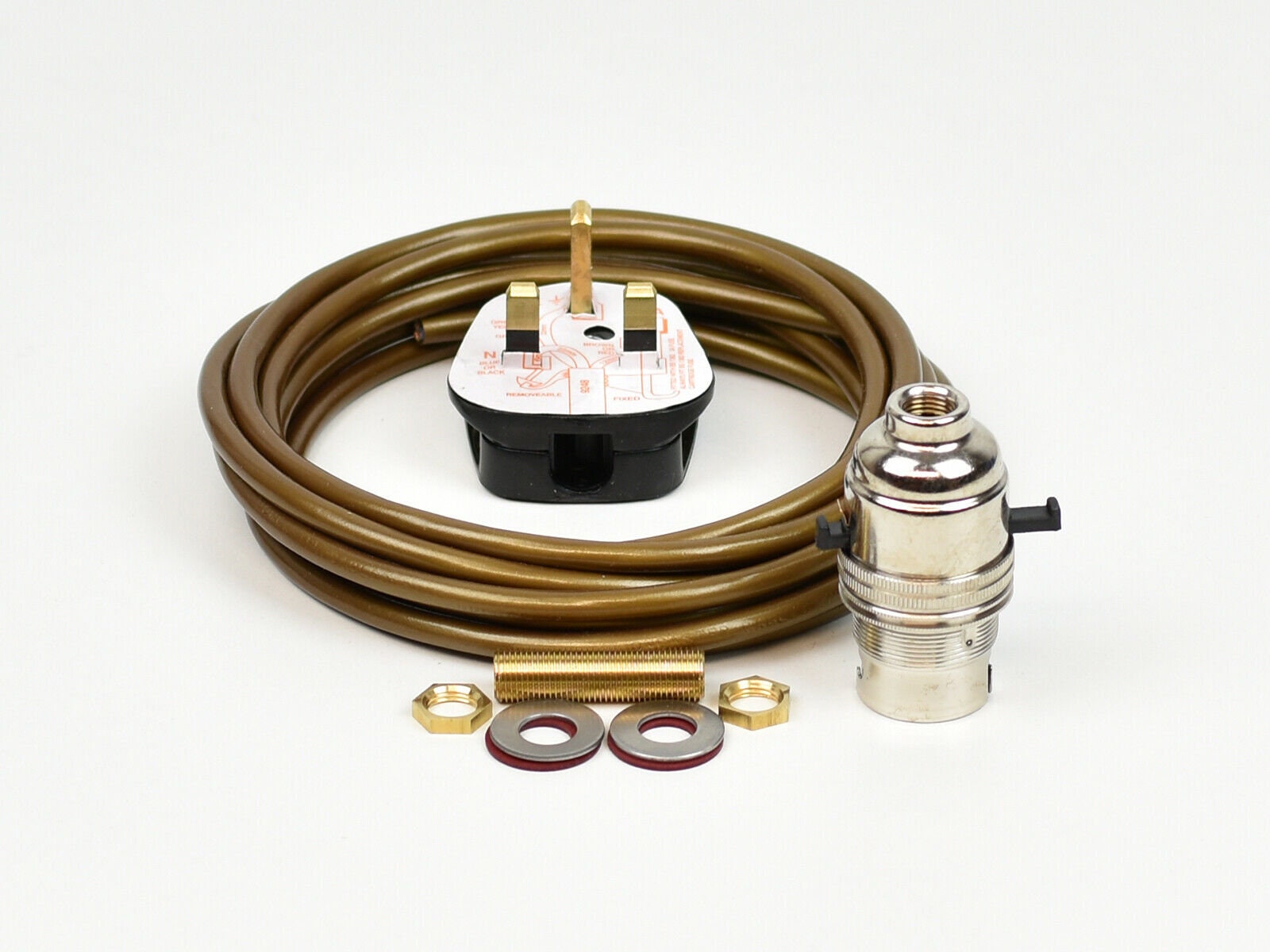 Table Desk Lamp Wiring Kit Switched Brass Bulb Holder BC B22