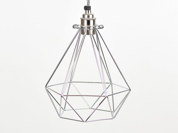 Vintage Industrial Diamond Wire Cage For Desk Side Lamp Or - Diamond Wire Cage Pendant Light Vintage Industrial Diamond Wire Cage For Desk Side Lamp Or - Diamond Wire Cage Pendant Light