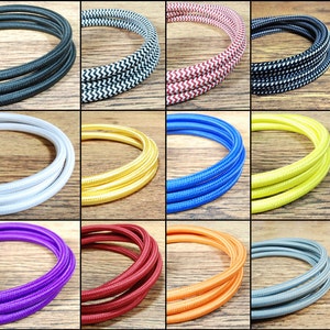 Fabric Cable | Italian fabric flex | 3 core | sold per meter | Multiple Colours