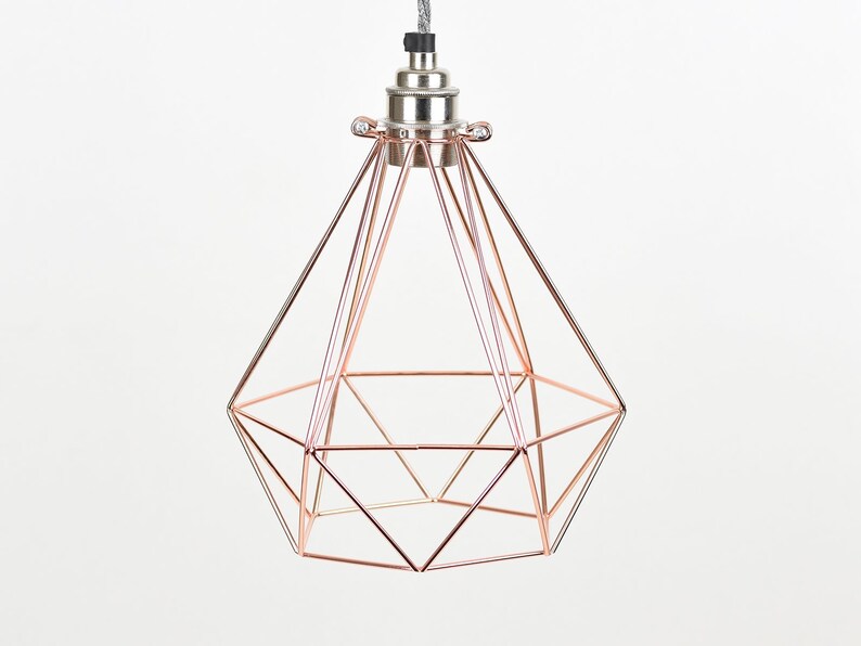 Vintage Industrial Diamond Wire Cage For Desk Side Lamp Or Image 0