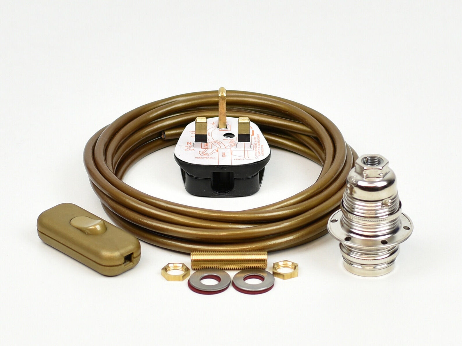 Table Desk Lamp Wiring Kit Brass Bulb Holder E14 SES Fitting Etsy UK