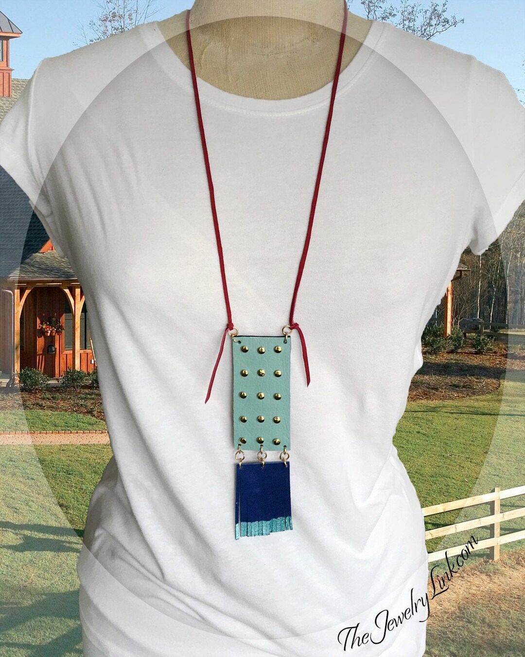 My Tacky Necklace Leather Statement Necklace Leather Etsy