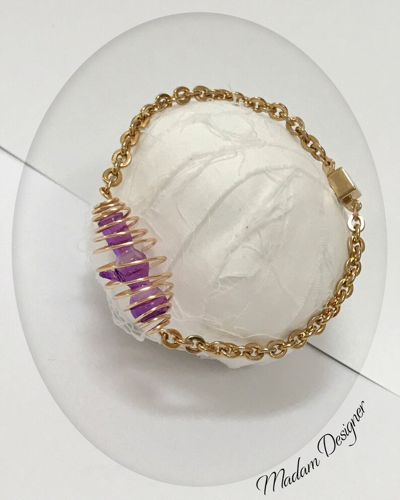Hemp Jewelry Cannabis Gifts Marijuana Weed Bracelet Bong Bracelet Hand-Blown Pipe Glass Pipe Purple Bong Pipe