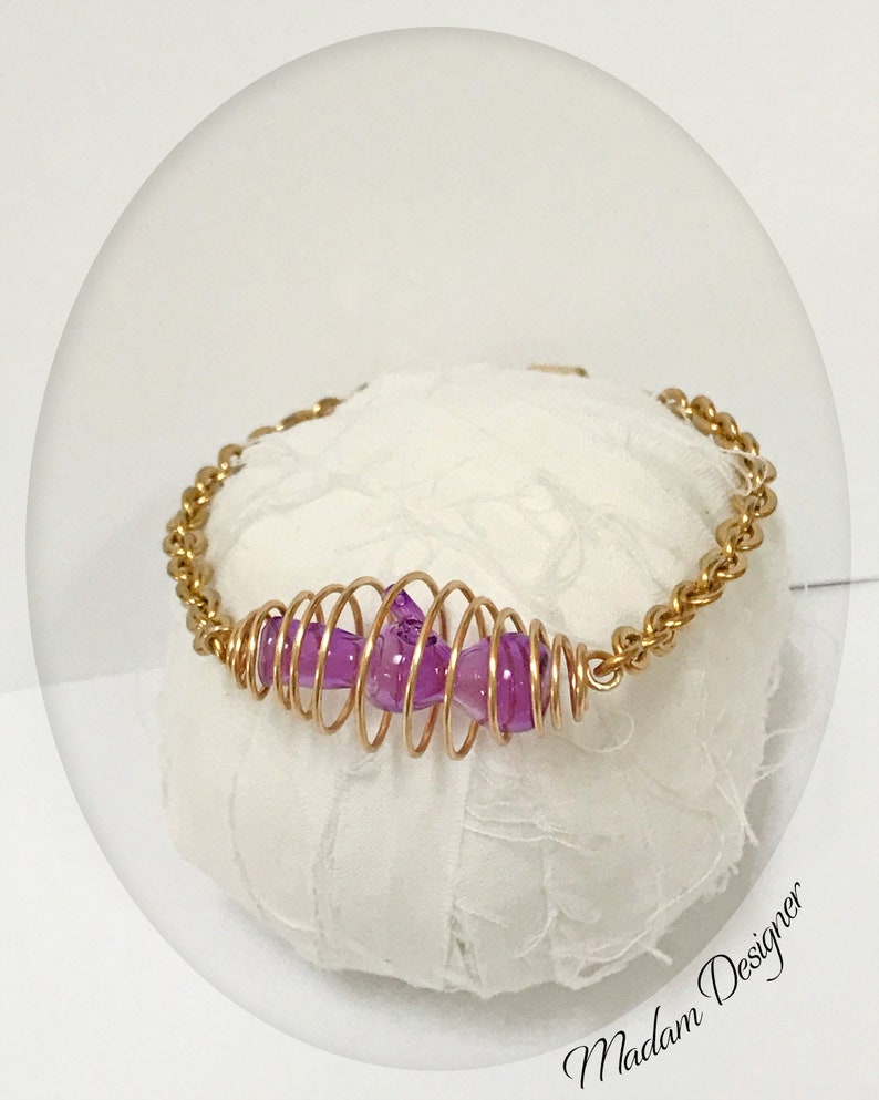 Hemp Jewelry Cannabis Gifts Marijuana Weed Bracelet Bong Bracelet Hand-Blown Pipe Glass Pipe Purple Bong Pipe
