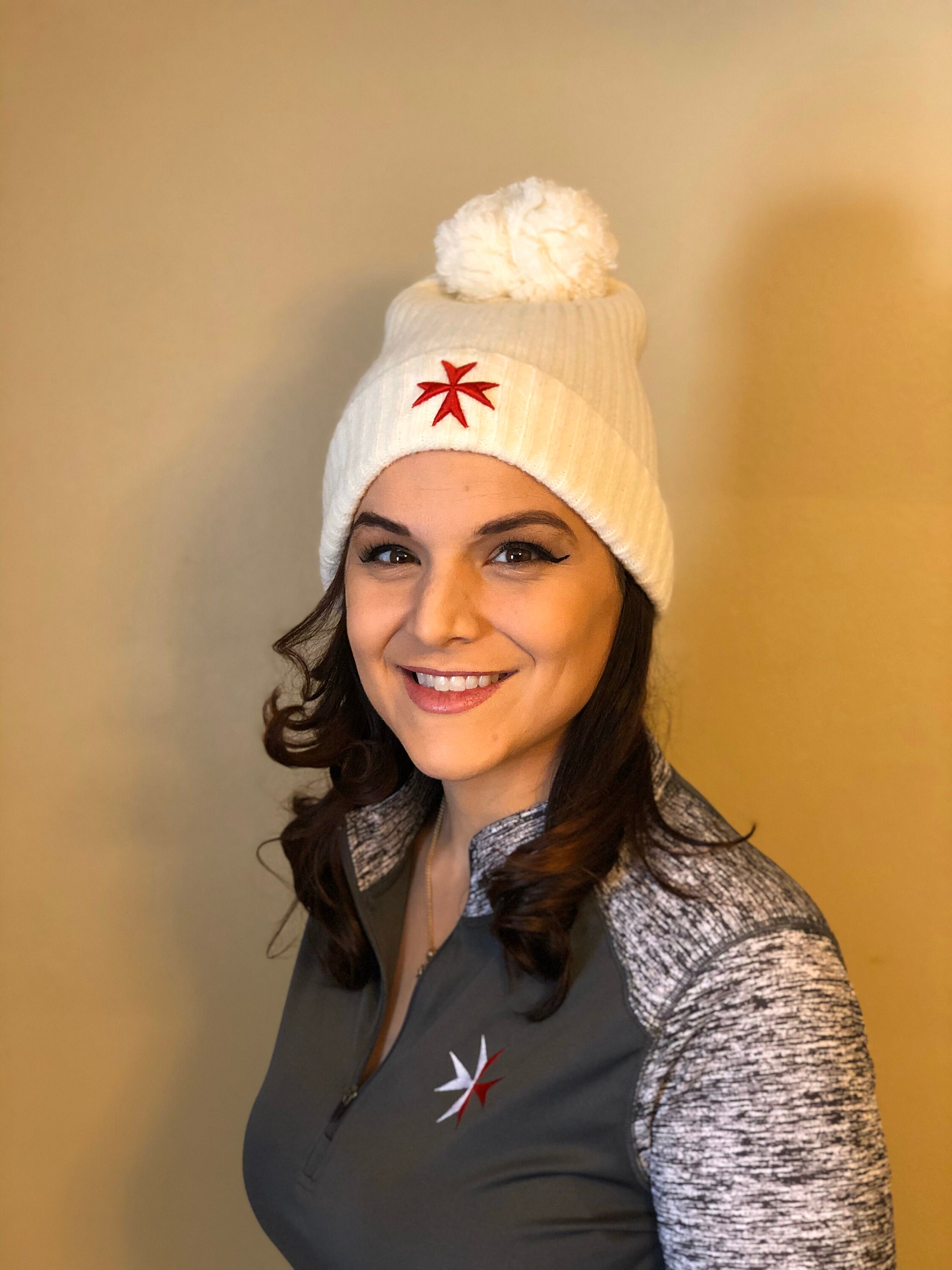 off white red beanie