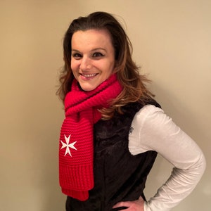 Red Maltese Cross Scarf