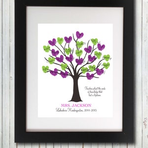 Teacher Gifts, Teacher Fingerprint Tree, Class Gift for Teacher, Teachers Plant Seeds Quote, Teacher Retirement Gift, Custom Printable File