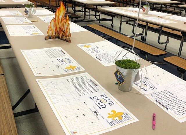 Cub Scout Blue and Gold Placemat Blue and Gold Activity - Etsy