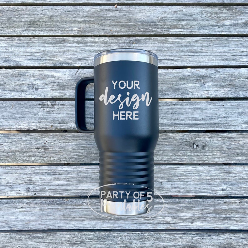 Black 20oz Travel Tumbler Mockup Polar Camel Mockup Tumbler Stock Photo