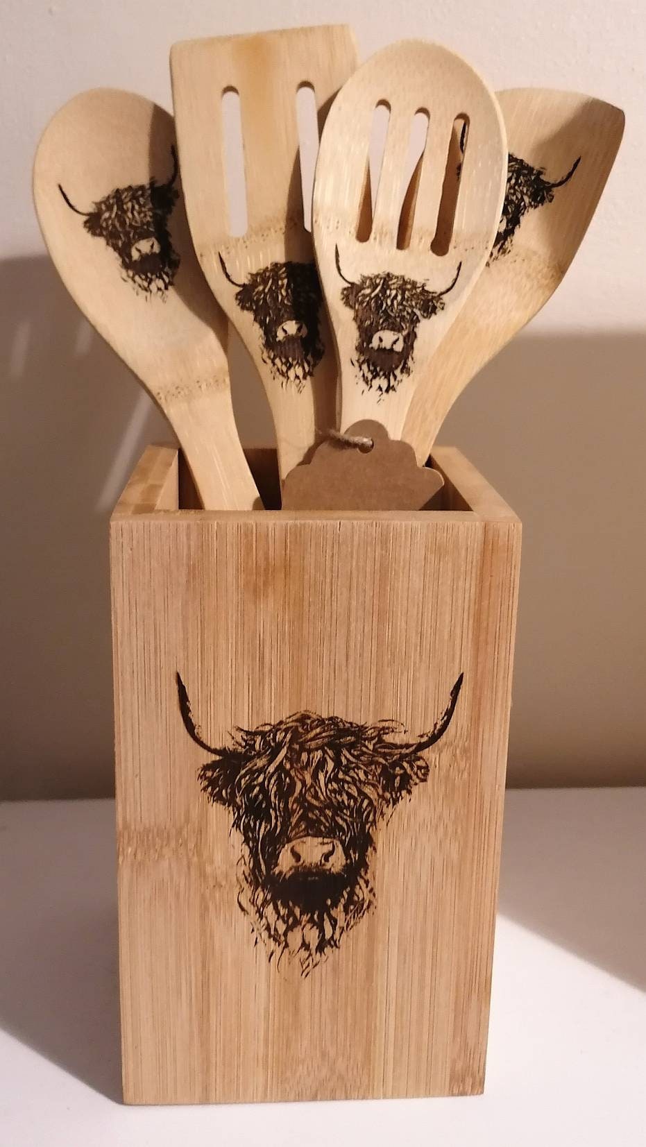 Highland cow gift set of cooking spoons & spatulas utensils Etsy