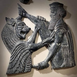 Persian assyrian sculpture Plaque On Stand Zoroastrian Monument bas relief