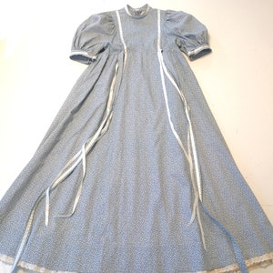 SOLD OUT Prairie Vintage Floral Blue Maxi dress size 6 xs image 5