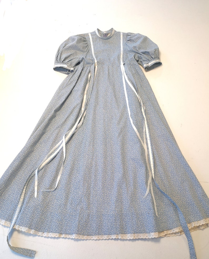 SOLD OUT Prairie Vintage Floral Blue Maxi dress size 6 xs image 5