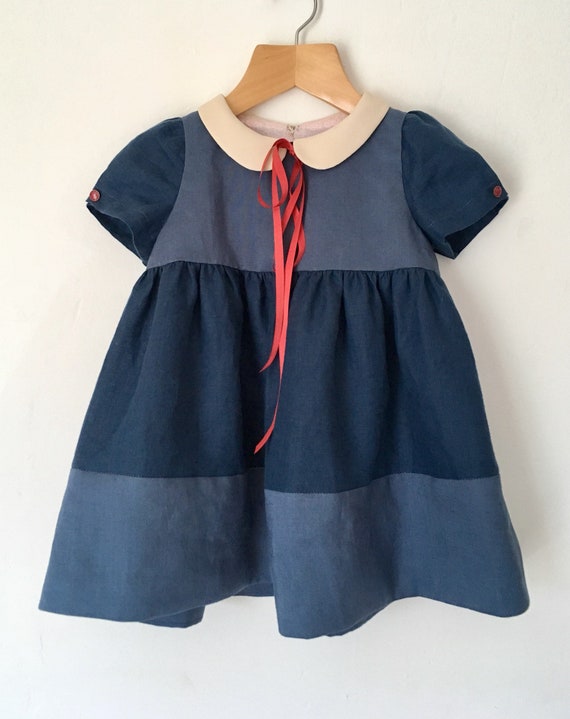 Girls dress, linen dress, blue dress, baby dress, empire dress, Peter Pan collar, toddler dress, occasion dress, size 12 24 months Girls dress, linen dress, blue dress, baby dress, empire dress, Peter Pan collar, toddler dress, occasion dress, size 12 24 months