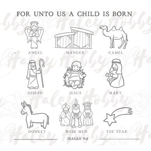 For onto us a Child is Born Isaiah 9 6 Christmas Christian Nativity 2 sided Shirt PNG, Heat Press, Digital Download, Sublimation Download
