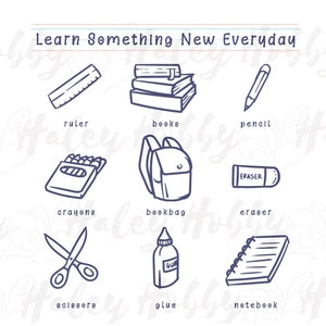 Back To School Kids Learn Something New Everyday PNG 2 sided, Heat Press,Digital Download, Sublimation Download,Instant Download