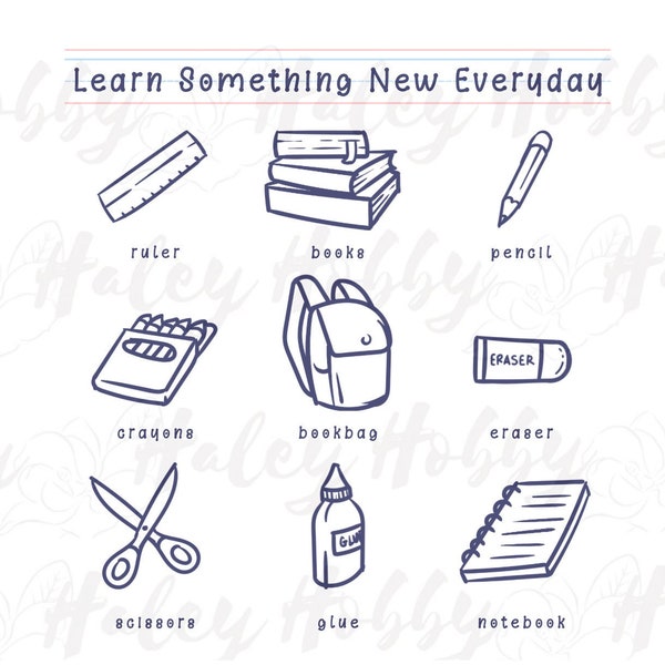 Back To School Kids Learn Something New Everyday PNG 2 sided, Heat Press,Digital Download, Sublimation Download,Instant Download