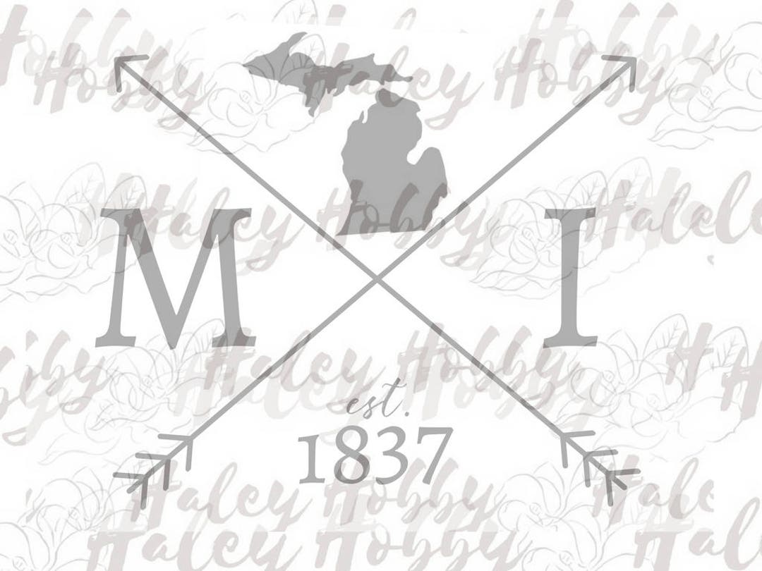 Michigan M Dxf File Michigan MI Silhouette File Shirt DXF SVG Cut File Silhouette Digital ...