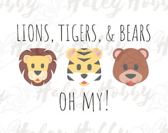 Lions Tigers and Bears Oh My Zoo Kids Shirt PNG, Heat Press, Digital Download, Sublimation Download,Instant Download Waterslide