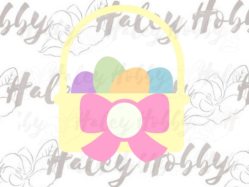 Download Easter Basket with Eggs Monogram SVG Easter Cut File ...