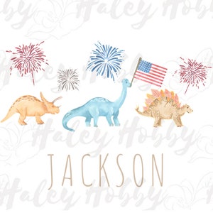 Dinosaur Watercolor Fourth of July Shirt Design PNG, Heat Press, Digital Download, Sublimation Download, Instant Download Waterslide