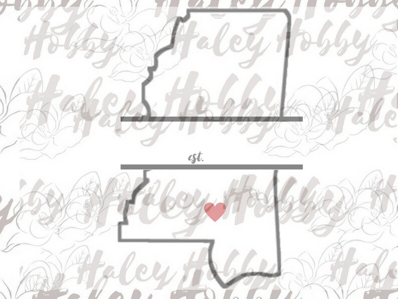 Last Name Monogram Mississippi SVG Cut File Silhouette Digital Etsy
