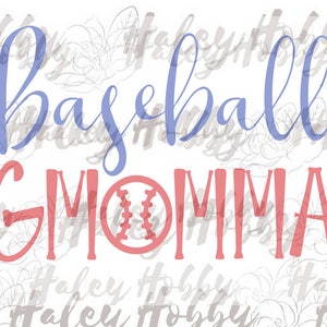 Baseball G Momma SVG DXF Waterslide geschnitten Datei Digital Download Silhouette