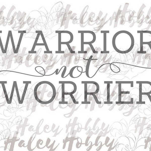 Warrior not Worrier Jesus SVG DXF Easter Cut File Digital Download Silhouette Waterslide