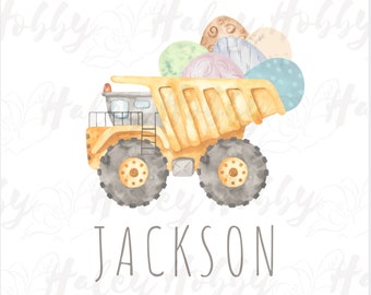 Construction Easter Dump Truck Eggs Watercolor Shirt PNG, Heat Press, Digital Download, Sublimation Download, Instant Download Waterslide