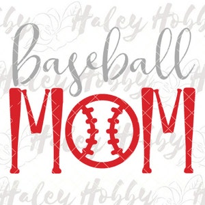 Baseball Mom SVG DXF Waterslide geschnitten Datei Digital Download Silhouette