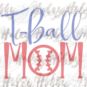 T-Ball Baseball mamma SVG DXF tagliare File Download digitale Silhouette