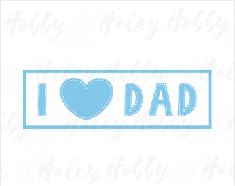 I Love Dad Father's Day Design Blue and Pink Shirt PNG, Heat Press, Digital Download, Sublimation Download, Instant Download Waterslide