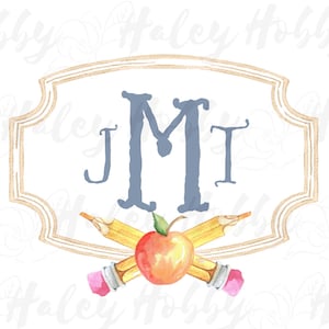 Back To School Kids Crayon Name monogram Watercolor Crest Shirt PNG, Heat Press,Digital Download, Sublimation Download,Instant Download