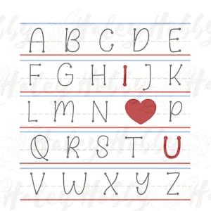 I Love You ABC's Alphabet Valentine Toddler, Name, Monogram Shirt PNG, Heat Press, Digital Download, Sublimation Download